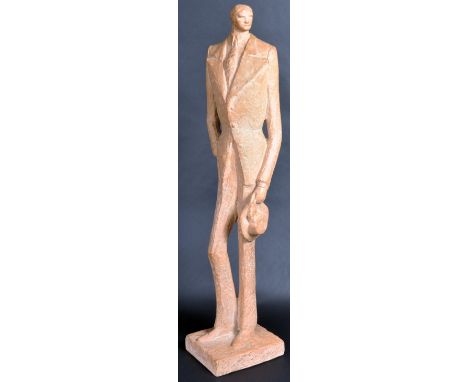 Austin Productions Incorporated - A retro vintage 20th Century 1970's stylized figure of a gentlemen stood wearing suit and h