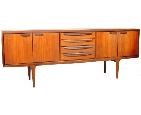 John Herbert - A. Younger Ltd - A 1960's retro vintage British Scandinavian inspired teak wood sideboard credenza having a ce