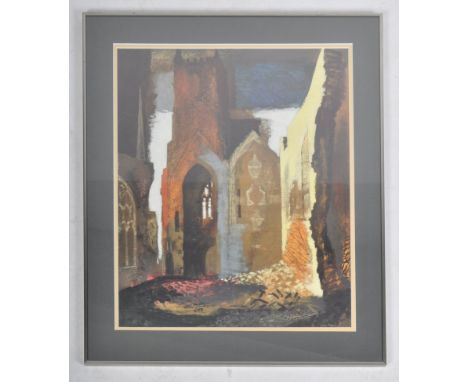 John Piper (1903-1992) - A Tate Gallery published print depicting St Mary Le Port church. Signed in plate&nbsp; Measures appr