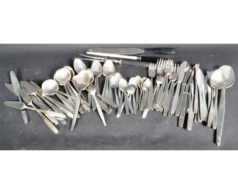 Elkington - Boston - A collection of approx 100x retro vintage mid 20th Century 1950's stainless steel cutlery and flatware t