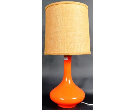 Jacob E. Bang - Holmegaard - An original vintage 1960's Danish Denmark studio art glass lamp light in a brilliant vibrant tan