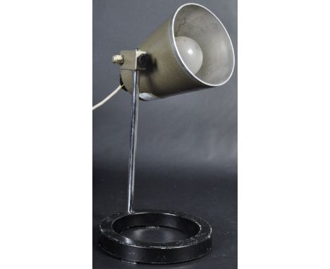 Prior England - A retro vintage mid 20th Century industrial wall mountable / desk lamp light having an enameled adjustable pe