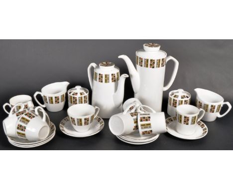 A retro vintage mid 20th Century Alfred Meakin tea &amp; coffee service comprising of a tall coffee pot, teapot, four coffee 