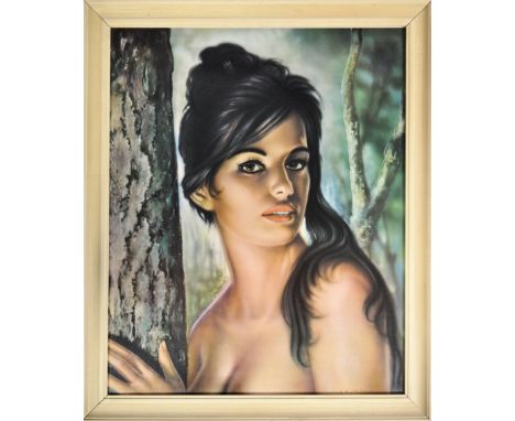 Joseph Henry Lynch (Born 1911 -1989) - Tina - A retro vintage mid 20th Century 1960's&nbsp;portrait painting print on board d