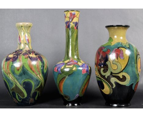 Gauda - A group of three mid 20th Century Holland ceramic pottery vases one stamped Gauda with all bearing Halland makers mar