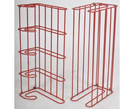 Ikea - Fran - A vintage 20th Century shaped metal wall mountable hanging coat / hat rock and matching shelf / shoe rack with 