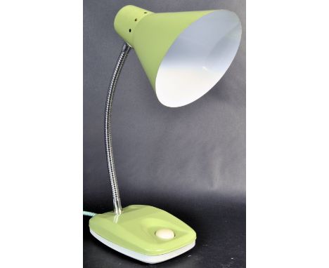 Endon - A contemporary British designer table / desk anglepoise lamp light a green painted aluminium conical shade supported 