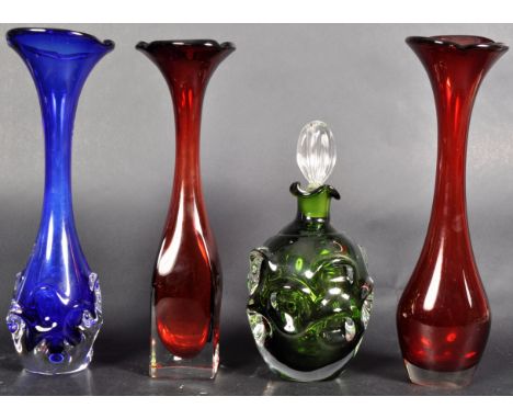 Bo Borgstrom - Aseda Glasbruk - A selection of retro 20th Century Swedish designer glassware to include a 'Thumbprint' decant