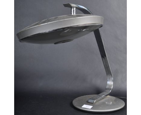 Fase - Madrid Spain - Model 520c - A retro mid 20th Century 1960's designer table / desk lamp light having an U.F.O saucer sh