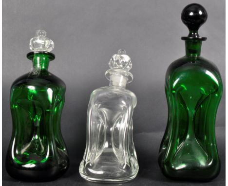 Holmegaard - Kluk Kluk - A collection of three retro vintage 20th Century Kluk Kluk / Cluk Cluk&nbsp; ( Glug Glug )&nbsp;stud