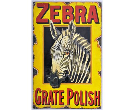 Zebra Grate Polish - A large contemporary oil on board artist's impression painting of a traditional advertising enamel sign.