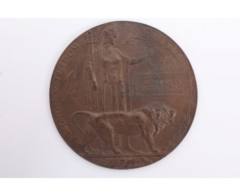 First World War Memorial (Death) plaque named to Henry Arthur Shrubsole, in packet of issue, together with related ephemera