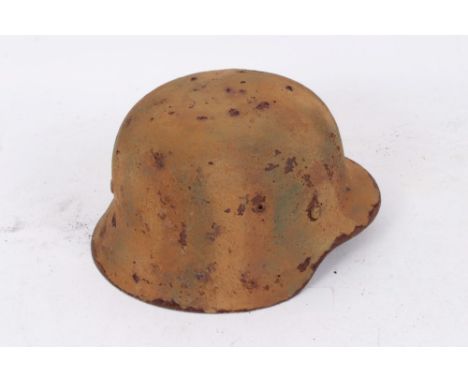 Second World War Nazi M42 Luftwaffe steel helmet with camouflage painted finish