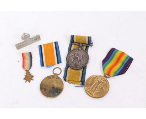 First World War Medal (naming erased), together with two Victory medals named to C.Elliott - Birks. and 46389. PTE. F. Pennin