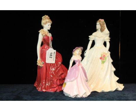 Coalport Ladies of Fashion figurine: 'Felicity', Worcester Golden Moments figurine: 'Wedding Day' and Coalport bone china Deb