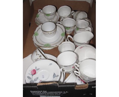 Tray of assorted china to include various tea ware items, Royal Albert crown china, Royal Worcester verona and Royal Albert r