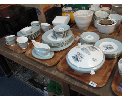 Three trays of Royal Worcester fine bone china woodland design part tea and dinner ware items comprising tea cups, saucers, v