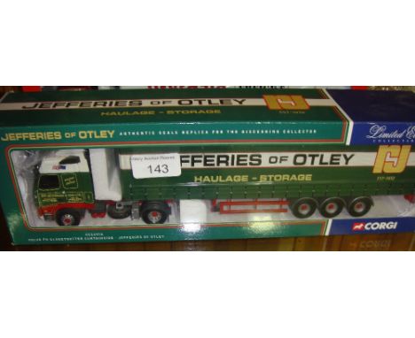 Corgi Authentic Scale Replica lorry boxed, mint condition, Ltd Edition in Jeffries of Otley livery