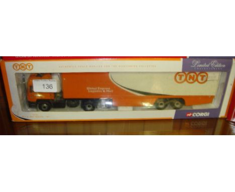 Corgi Authentic Scale Replica lorry boxed, mint condition, Ltd Edition in TNT livery