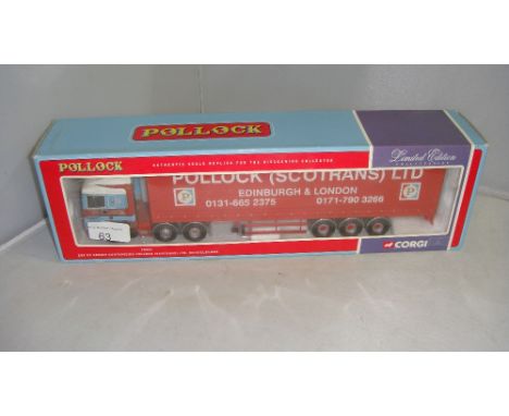 Corgi Authentic scale Replica lorry boxed some box damage Ltd Edition in Pollock Transport livery