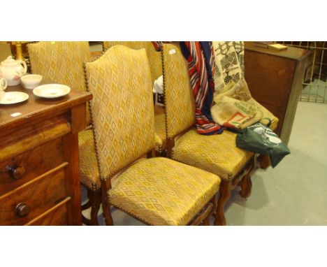 Set of six vintage newly upholstered French dining chairs