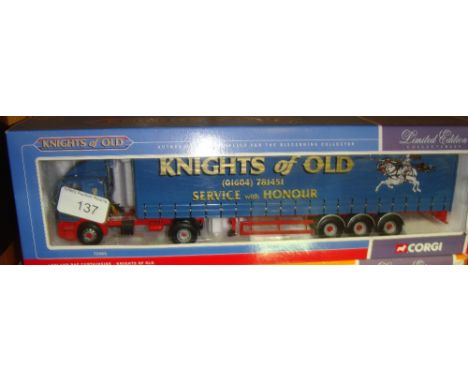 Corgi Authentic Scale Replica lorry boxed, mint condition, Ltd Edition in Knights of Old livery