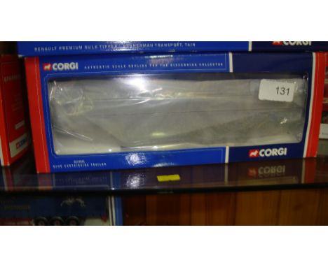 Corgi Authentic Scale Replica blue curtain sided trailer boxed, mint condition, & unopened Ltd Edition in livery