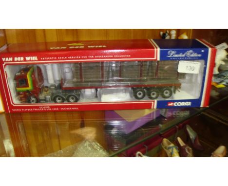 Corgi Authentic Scale Replica lorry boxed, mint condition, Ltd Edition in Van Der Wiel livery