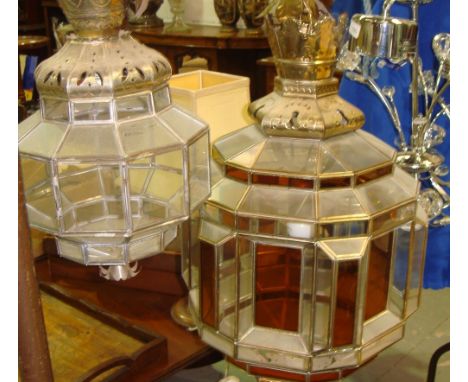 Two vintage Indian style hanging lamps