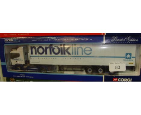 Corgi Authentic scale Replica lorry boxed mint condition Ltd Edition in Norfolk Lines blue on white livery