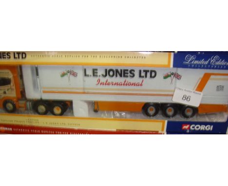 Corgi Authentic scale Replica lorry box damage Ltd Edition in L E Jones livery