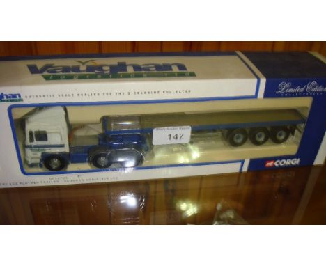 Corgi Authentic Scale Replica lorry boxed, mint condition, Ltd Edition in Vaughn Logistics livery