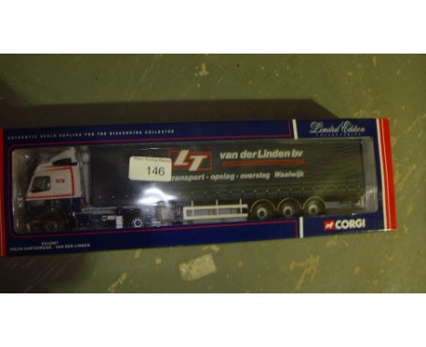 Corgi Authentic Scale Replica lorry boxed, mint condition, Ltd Edition in Van Der Linden livery