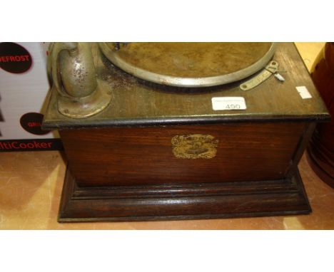 Vintage gramophone in oak case