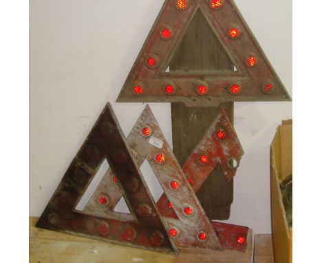 4 x vintage stop signs, 1 x mounted & 1 is A / F (automobilia interest)