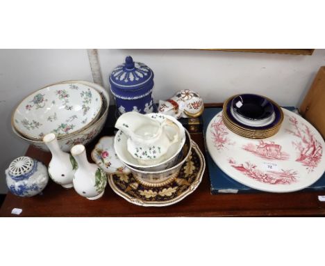 A WEDGWOOD POT, a Royal Worcester cake slice and various ceramics