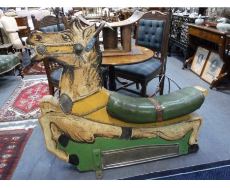 FAIRGROUND INTEREST; A VINTAGE FAIRGROUND HORSE by Larkin, the outer side of an "Arc Ride" circa 1933, 106 cm high