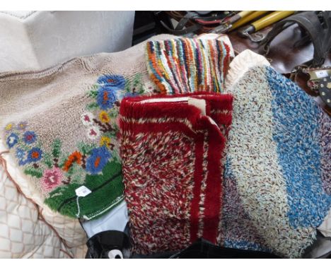 A COLLECTION OF VINTAGE WOOLLEN HEARTH RUGS circa 1920-50s