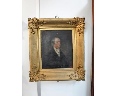 A 19TH CENTURY PORTRAIT OF A GENTLEMAN, oil on canvas in gilt frame