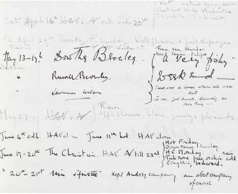 Norfolk.- West Somerton.- Visitors' Book, collection of autographs, including: Cecil Woodham-Smith, 30pp. excluding blanks, o