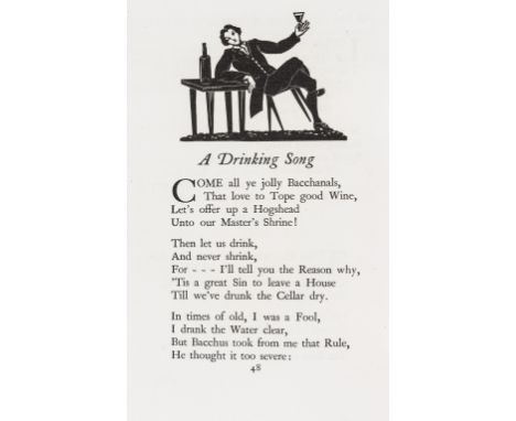 NO RESERVE Private Press.- Carey (Henry) Songs &amp; Poems, number 41 of 380 copies, title and musical notation printed in re