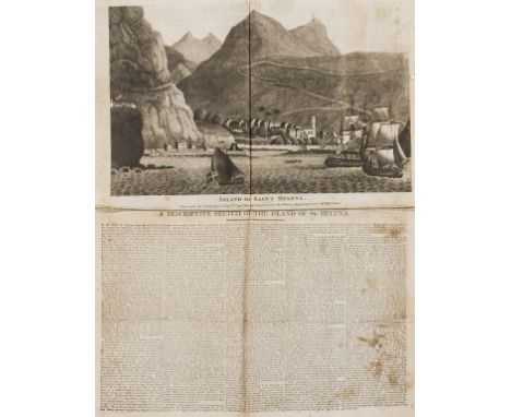 Africa.- St. Helena.- Descriptive Sketch of the Island of St. Helena (A), single sheet, text printed in 5 columns beneath lar