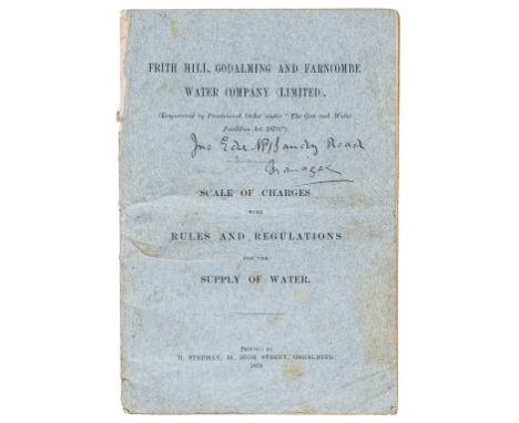 Godalming.- Collection of papers relating to Councillor J.W. Verstage and members of the Verstage family, including: election