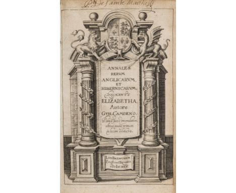NO RESERVE Camden (William) Annales rerum Anglicarum et Hibernicarum, regnante Elizabetha, engraved architectural title, lack