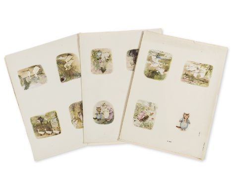 Potter (Beatrix) The Tale of Tom Kitten, set of 7 uncut proof sheets for the colour illustrations and cover labels, early pri