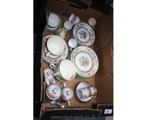 Three part Teasets including Foley, Copeland Spode 'Chinese Rose' and one other.