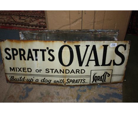A Spratts Ovals Dog Food enamel Sign