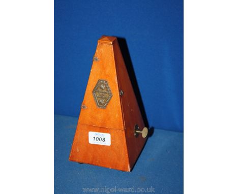 A wooden cased Metronome, 9'' tall