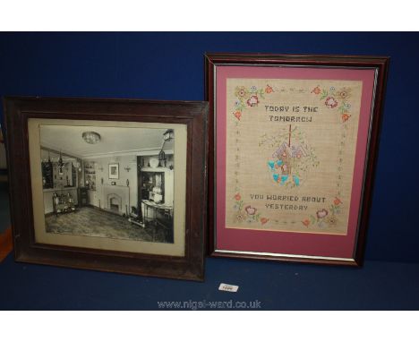 A Vivian's of Hereford 1950's Photograph of a Dining Room, showing an interesting array of Antiques and modern Furnishings an