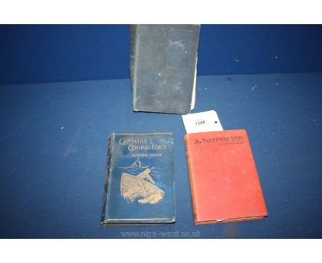 Three Books - 'Captain Courageous, A Story of The Grand Banks', 1st edition by Rudyard Kipling, illustrations by I.W. Taber, 